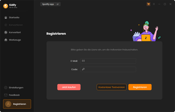 Sidify All-In-One registrieren