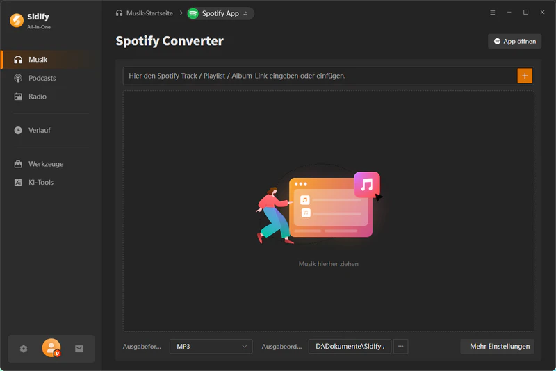 Sidify All-In-One Musik hinzufügen