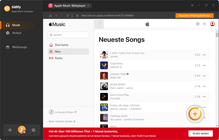 Songs von Apple Music zu Sidify hinzufügen