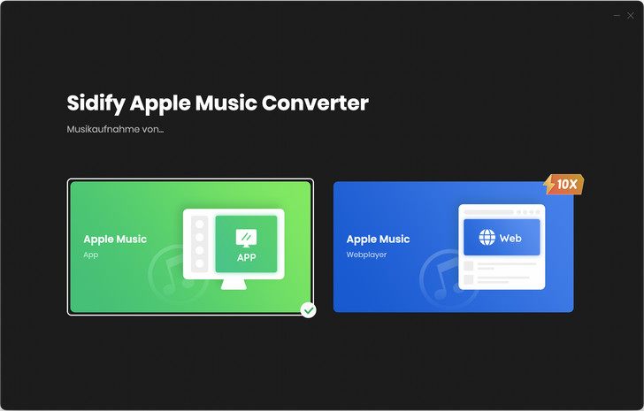 Aufnahme über Musik-App oder Apple Music Webplayer