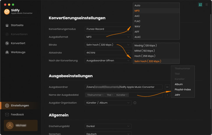 Einstellungen von Apple Music Songs anpassen