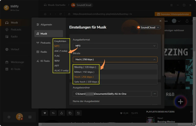 Einstellungen anpassen