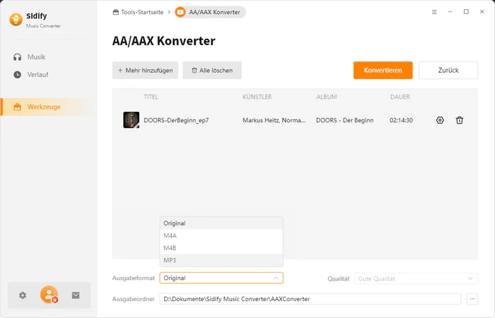Audible-Hörbücher in das MP3-Format umwandeln