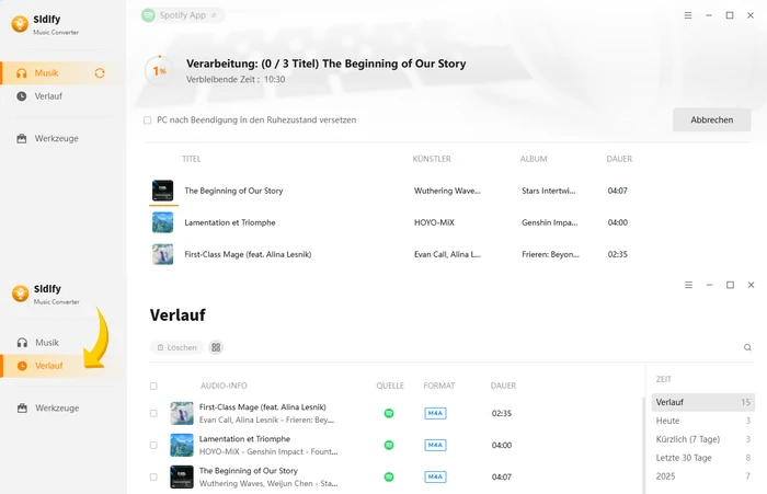 Songs konvertieren