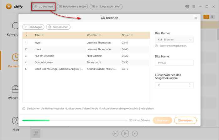 3 Moglichkeiten Musik Auf Cd Zu Brennen Sidify