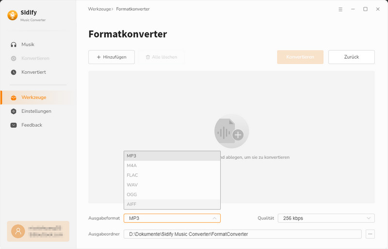 Musikdateien in MP3/M4A/AAC/WAV/OGG konvertieren