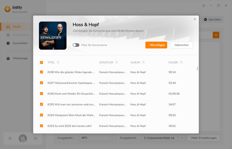 Spotify Podcasts hinzufügen