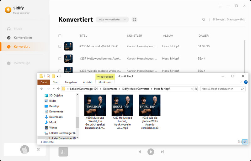 Spotify Podcasts MP3s finden