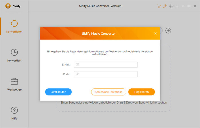 Register Spotify Music Converter for Windows