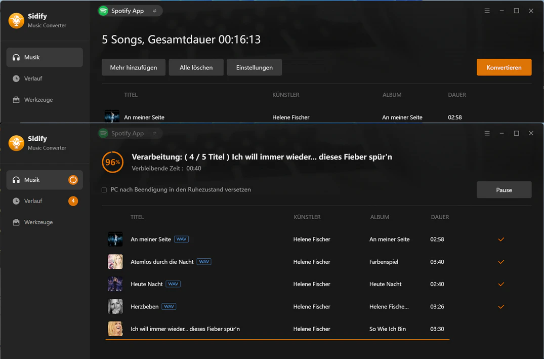 Spotify Playlist in WAV umwandeln