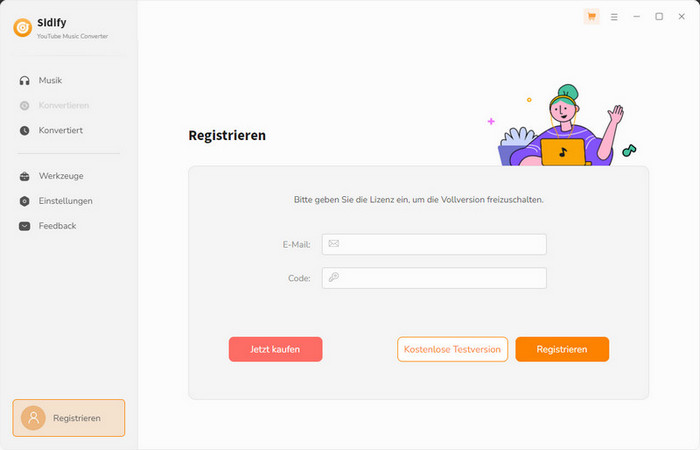 YouTube Music Converter registrieren