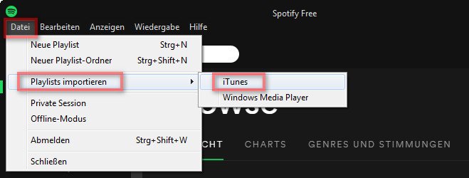 iTunes Playlists auf Spotify importieren