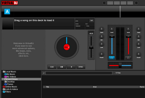 Fügen locale Musik zu virtuell DJ hinzu