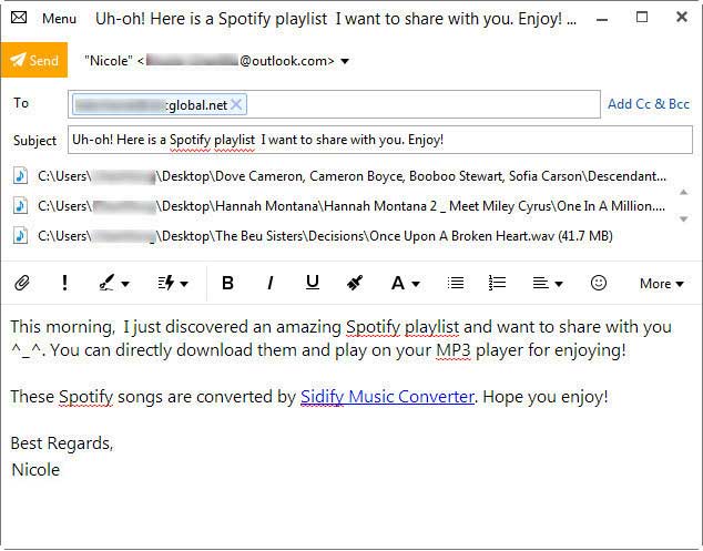 Teilen Spotify Music via Email