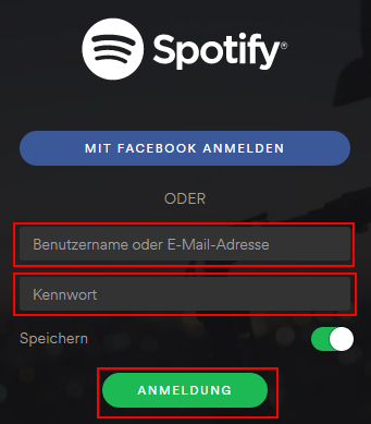 Spotify anmelden