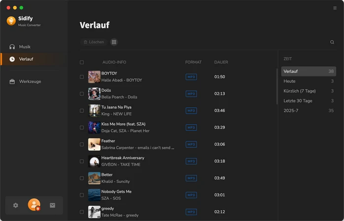 Spotify Songs konvertiert
