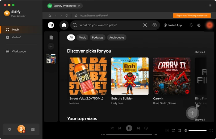 Spotify-Musik hinzufügen