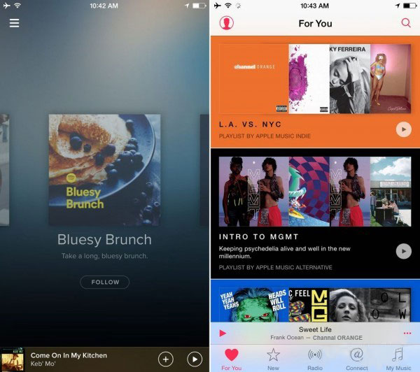Vergleich Spotify vs. Apple Music