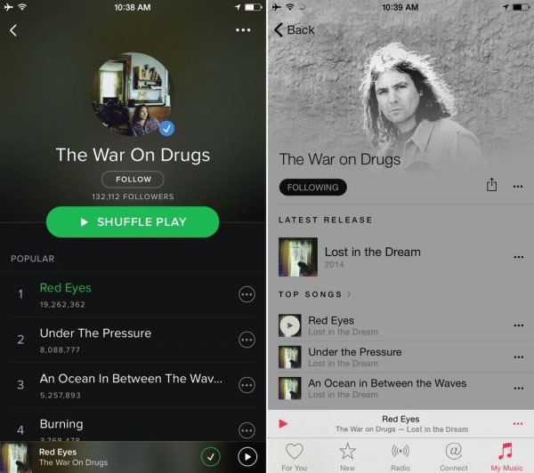 Vergleich Spotify vs. Apple Music